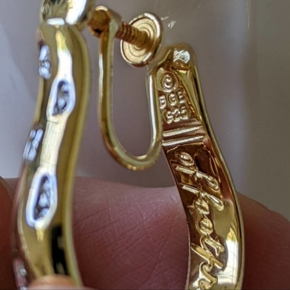 Bradford Exchange Footprints in the Sand hoop earrings - Picture 5 of 5